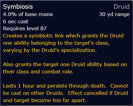 Druid Symbiosis Chart